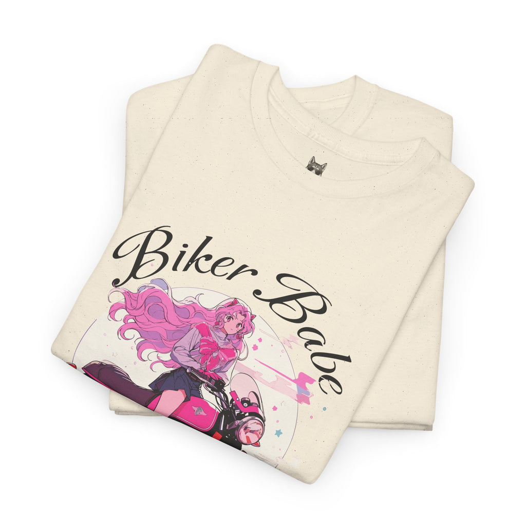 BIKER BABY Anime Tee – Pink Rebel Motorcycle Girl