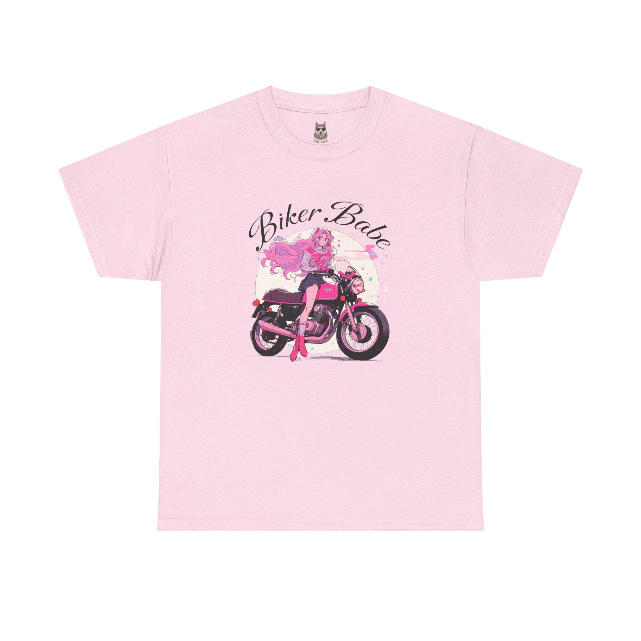 BIKER BABY Anime Tee – Pink Rebel Motorcycle Girl