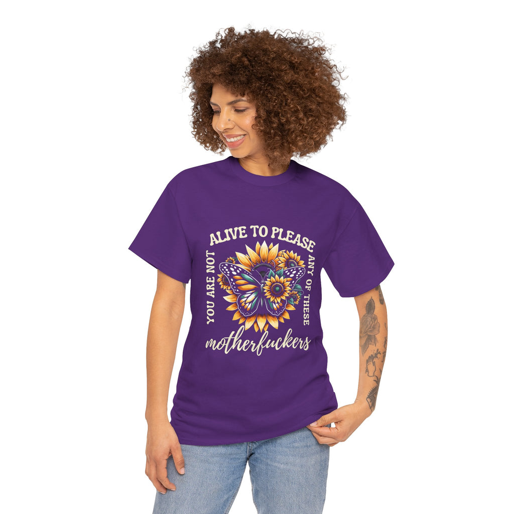 NOT HERE TO PLEASE – Sunflower Defiance Graphic Tee