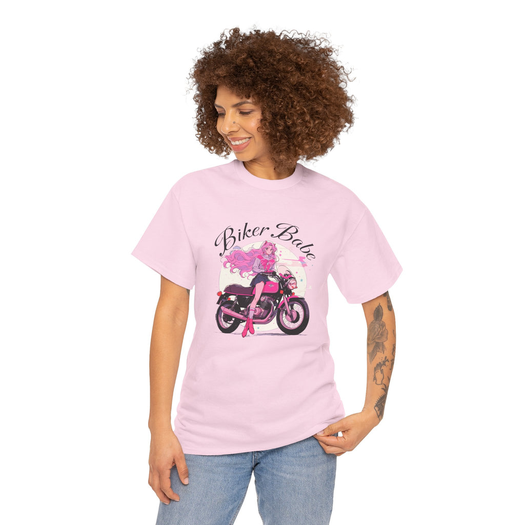 BIKER BABY Anime Tee – Pink Rebel Motorcycle Girl