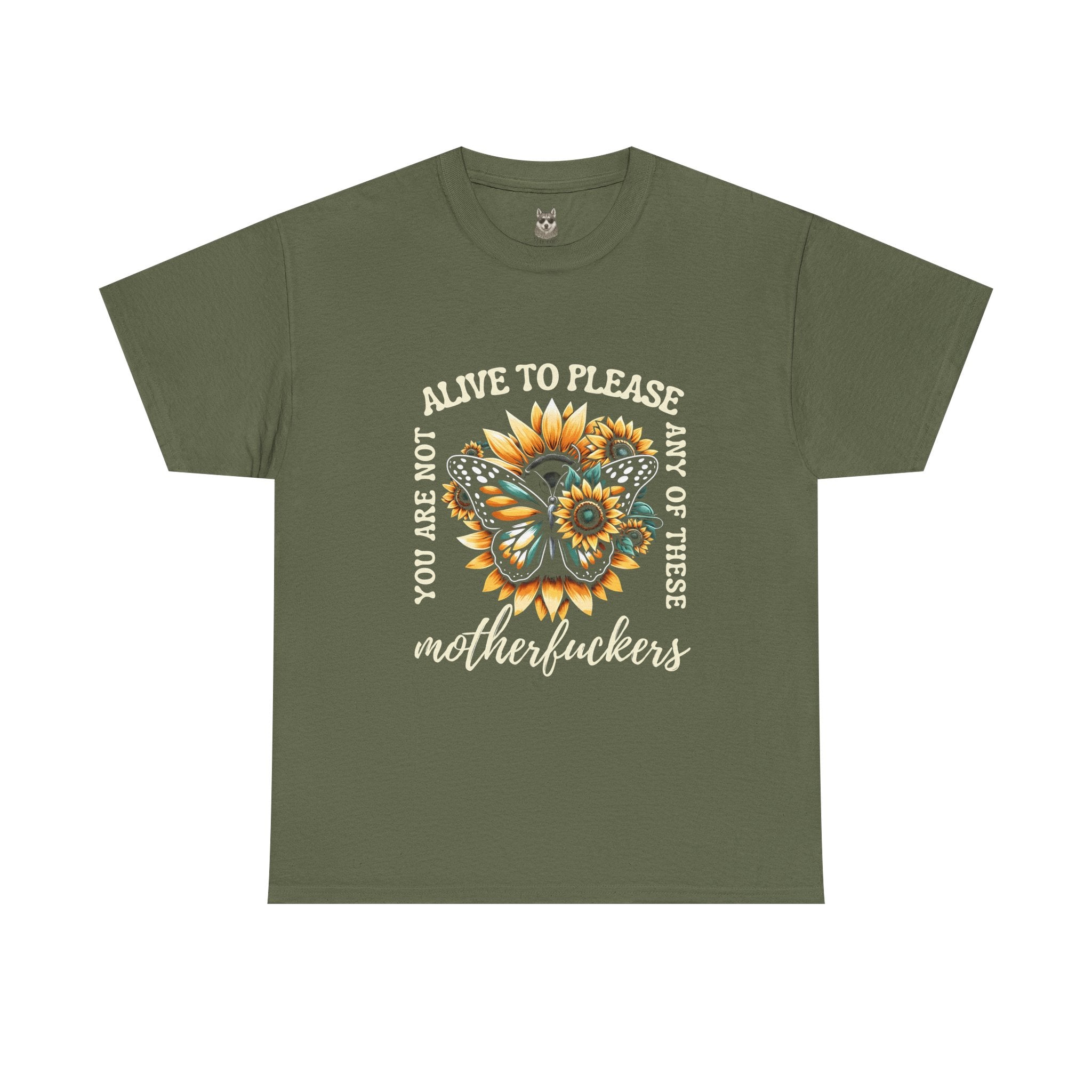NOT HERE TO PLEASE – Sunflower Defiance Graphic Tee