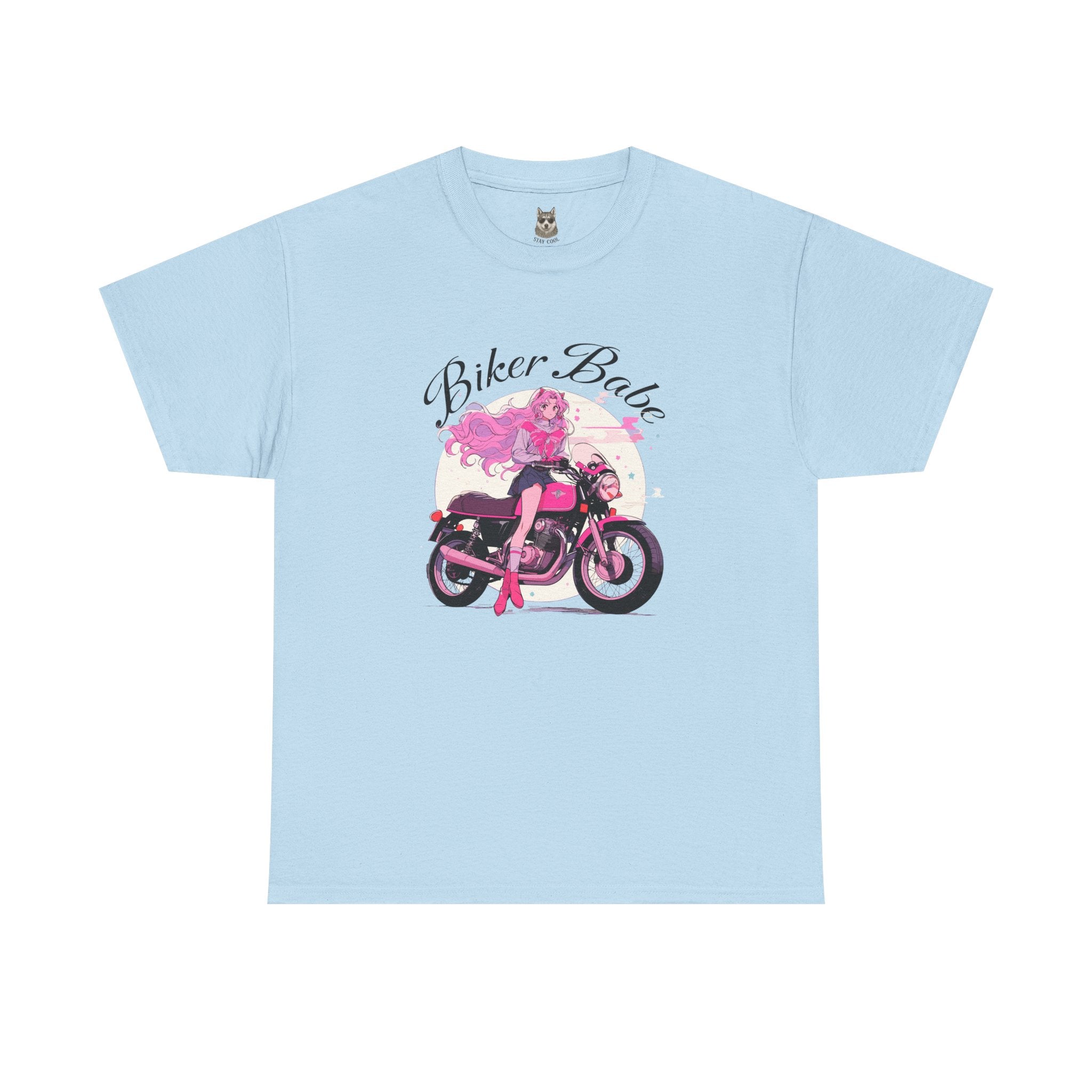 BIKER BABY Anime Tee – Pink Rebel Motorcycle Girl