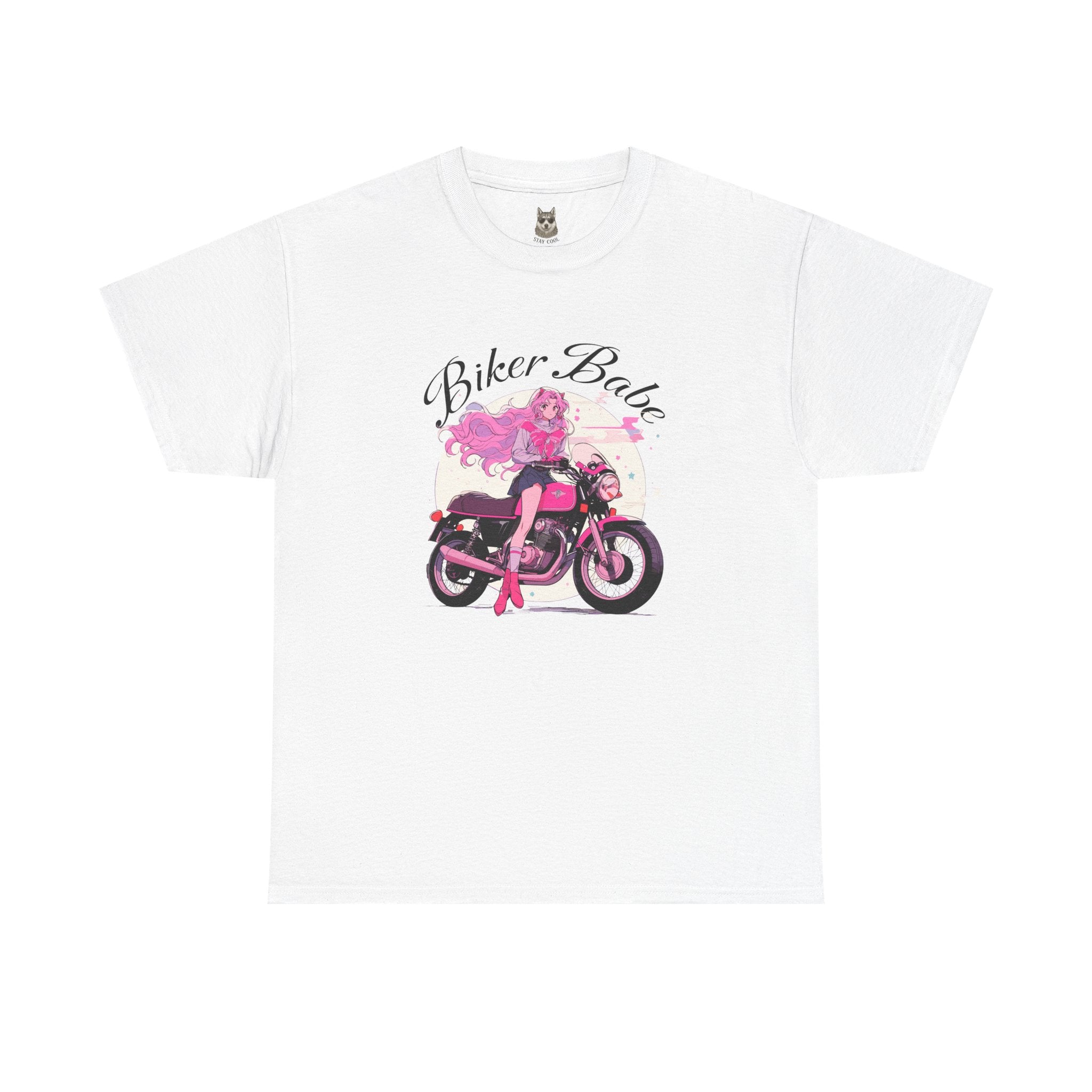 BIKER BABY Anime Tee – Pink Rebel Motorcycle Girl