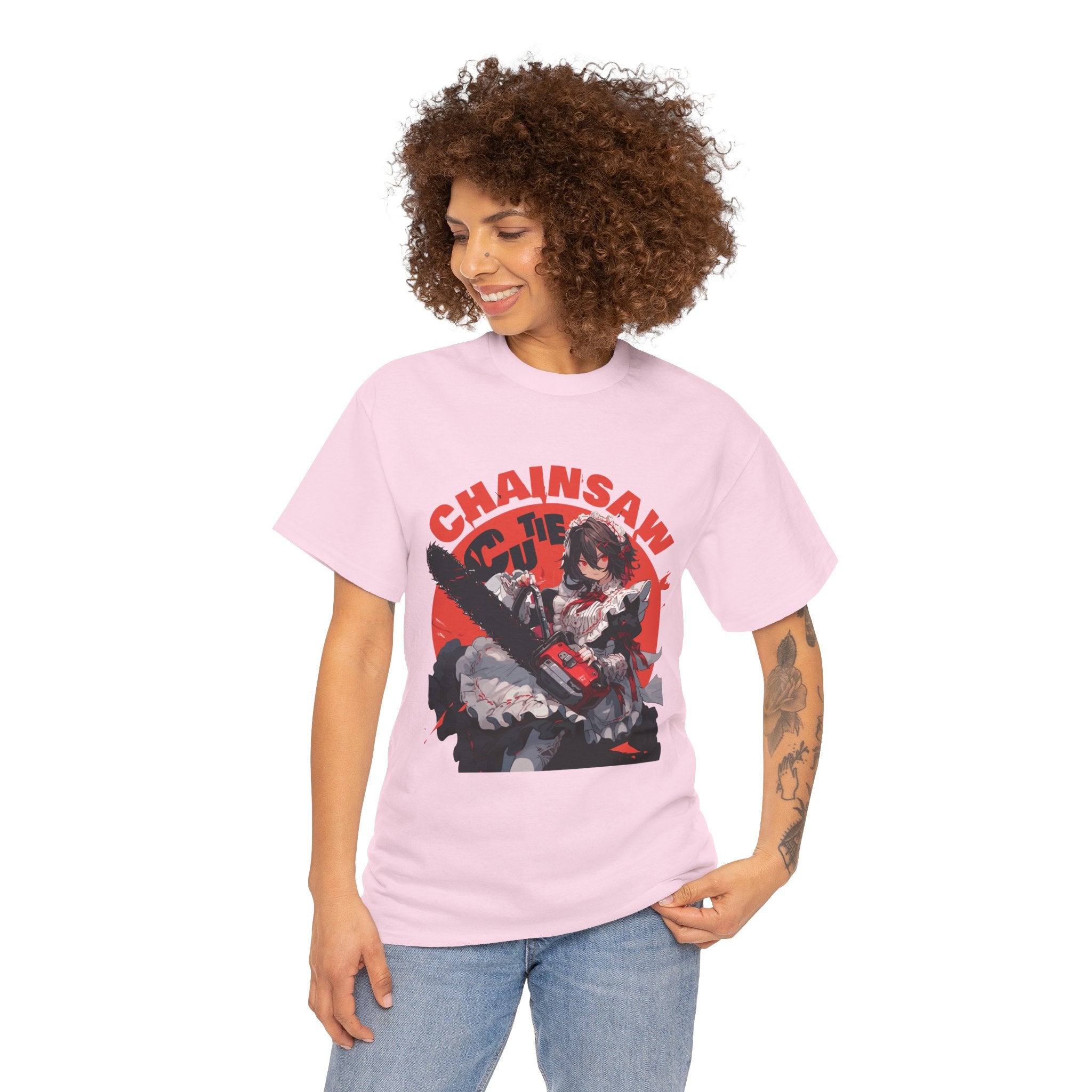 DARK KAWAII CHAINSAW GIRL Tee – Gothic Anime Aesthetic