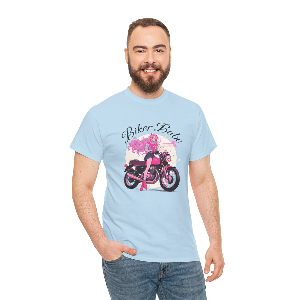 BIKER BABY Anime Tee – Pink Rebel Motorcycle Girl