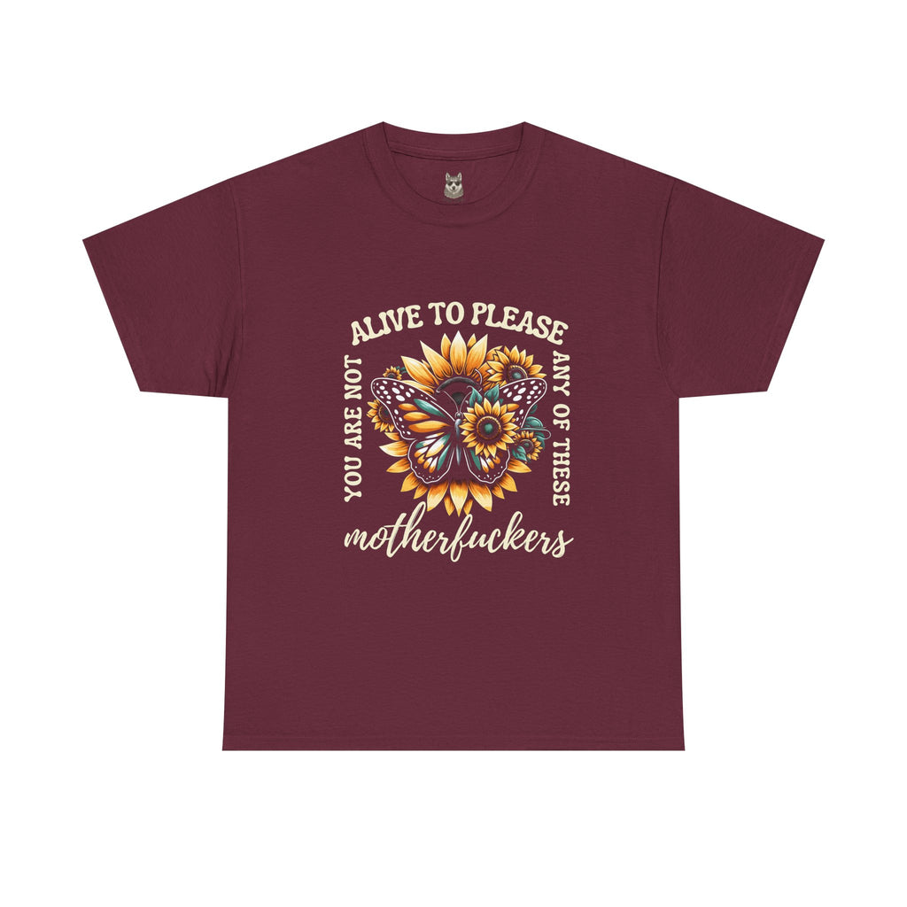 NOT HERE TO PLEASE – Sunflower Defiance Graphic Tee
