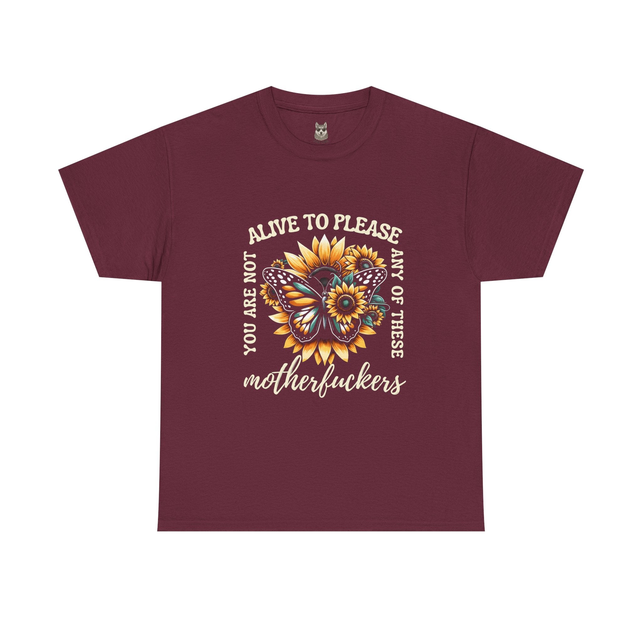 NOT HERE TO PLEASE – Sunflower Defiance Graphic Tee