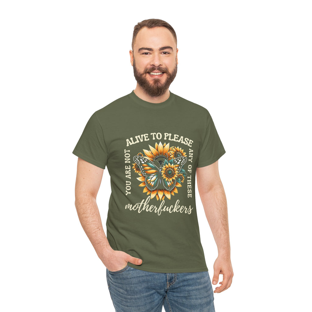 NOT HERE TO PLEASE – Sunflower Defiance Graphic Tee